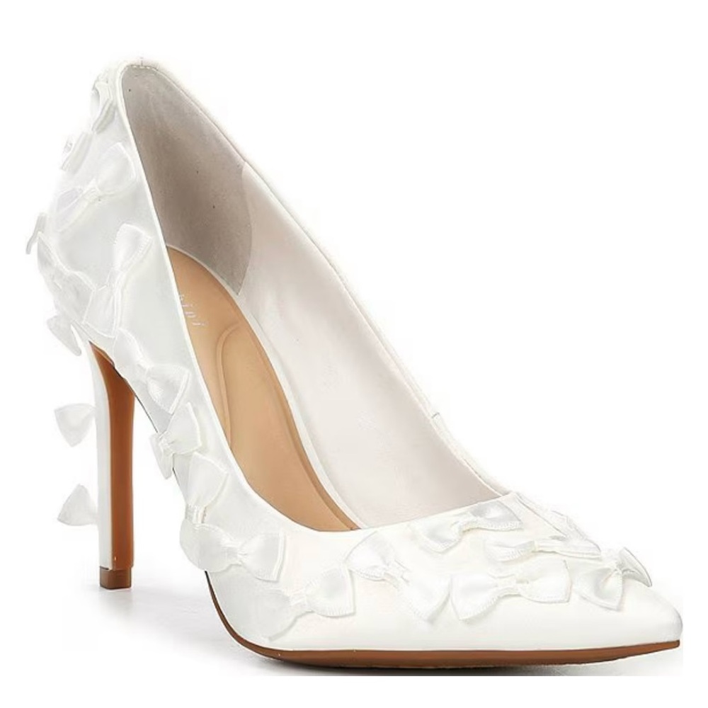 NWT Gianni Bini Bridal Collection Serena Satin Bow Pointed Toe 7 - Picture 2 of 7